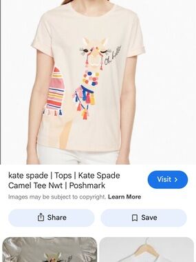 Kate Spade Cute Camel Graphic Tee - "Oh, hello" | Size XL